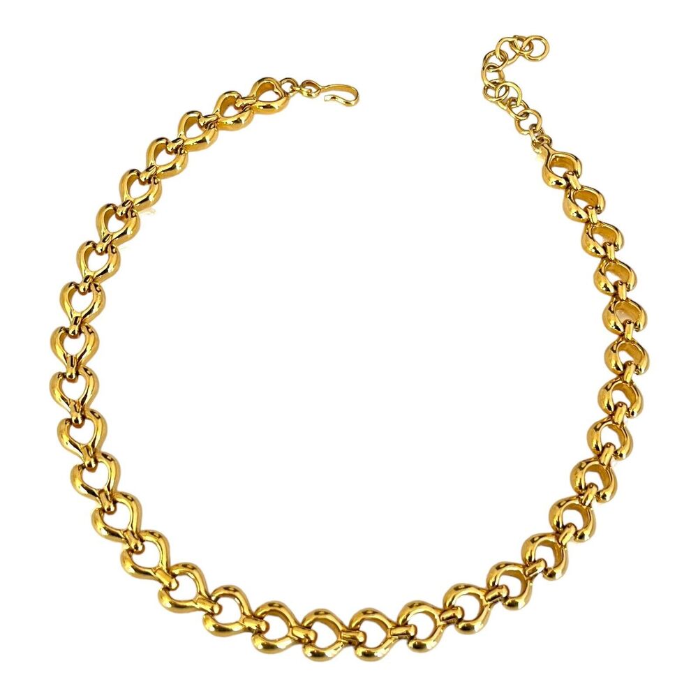Vintage 1980s Monet Gold Tone Link Necklace Classic Chain Design - 2A